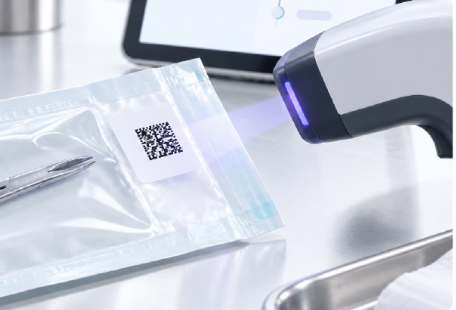 Escaneo de código de trazabilidad en material esterilizado